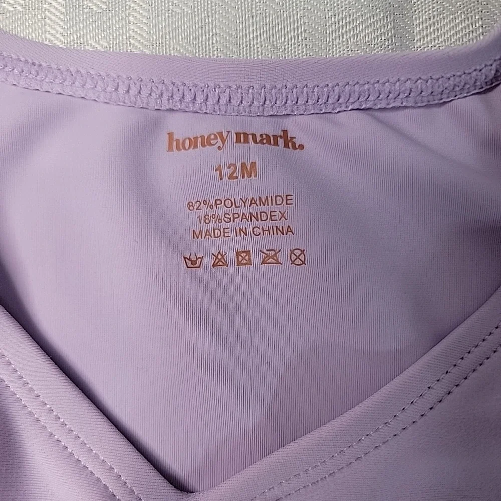 Honey Mark Baby Girls Lavender Ruffle Tankini‎ Swimsuit 12M NWT 2 Piece